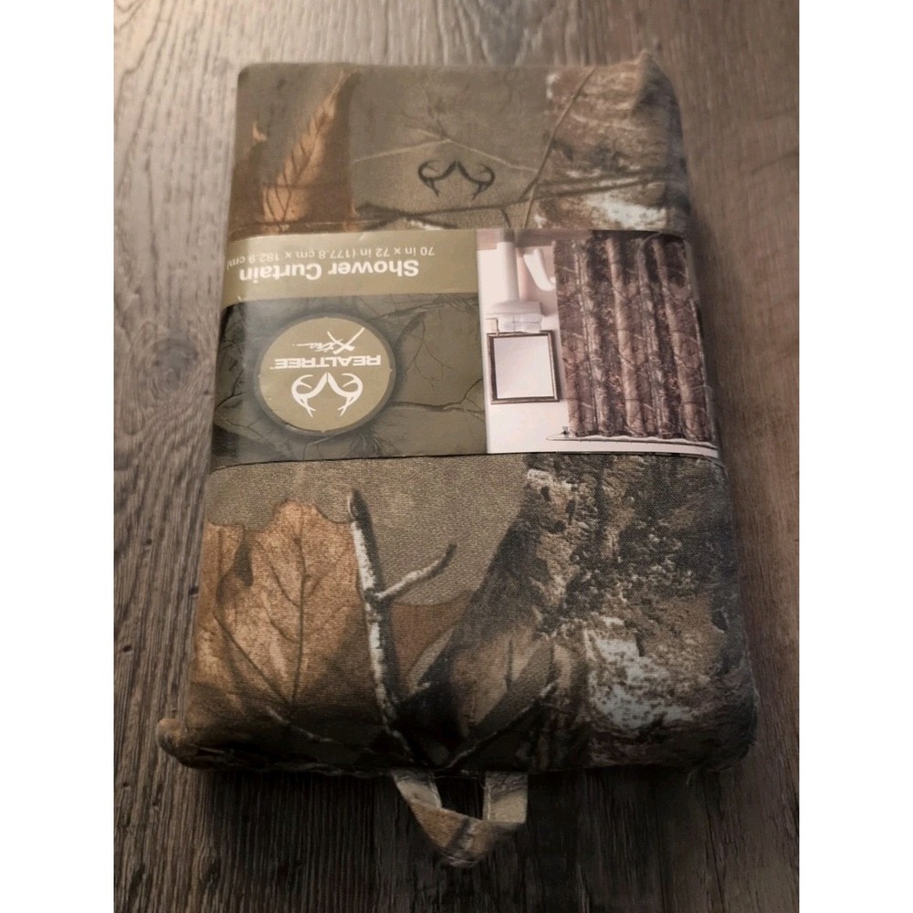 Realtree Xtra Camouflage Camo Fabric Shower Curtain 70" X 72" Hunting Cabin - Picture 10 of 10